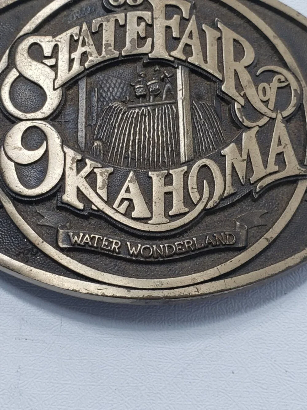 1989 85th State Fair of Oklahoma Water Wonderland Limited Edition Belt Buckle